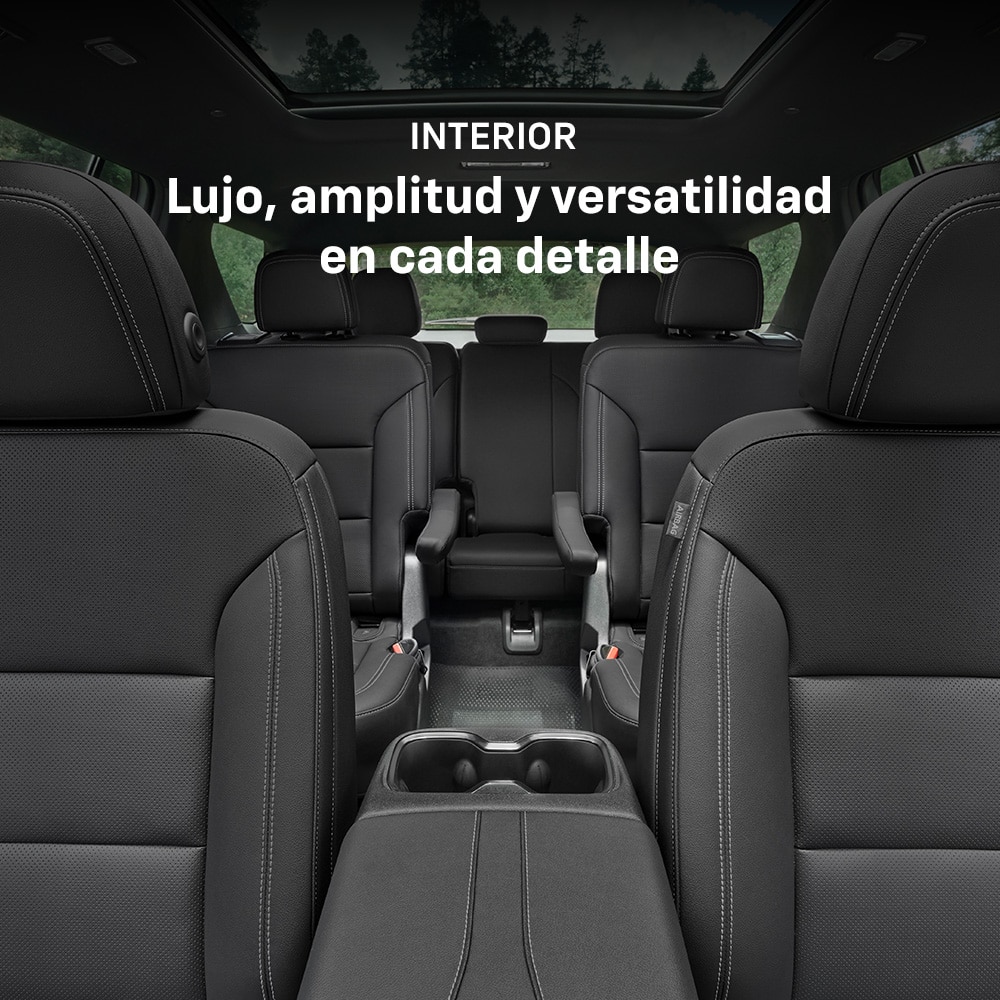 Lujo, amplitud y versatilidad en cada detalle del interior de la Chevrolet Traverse.