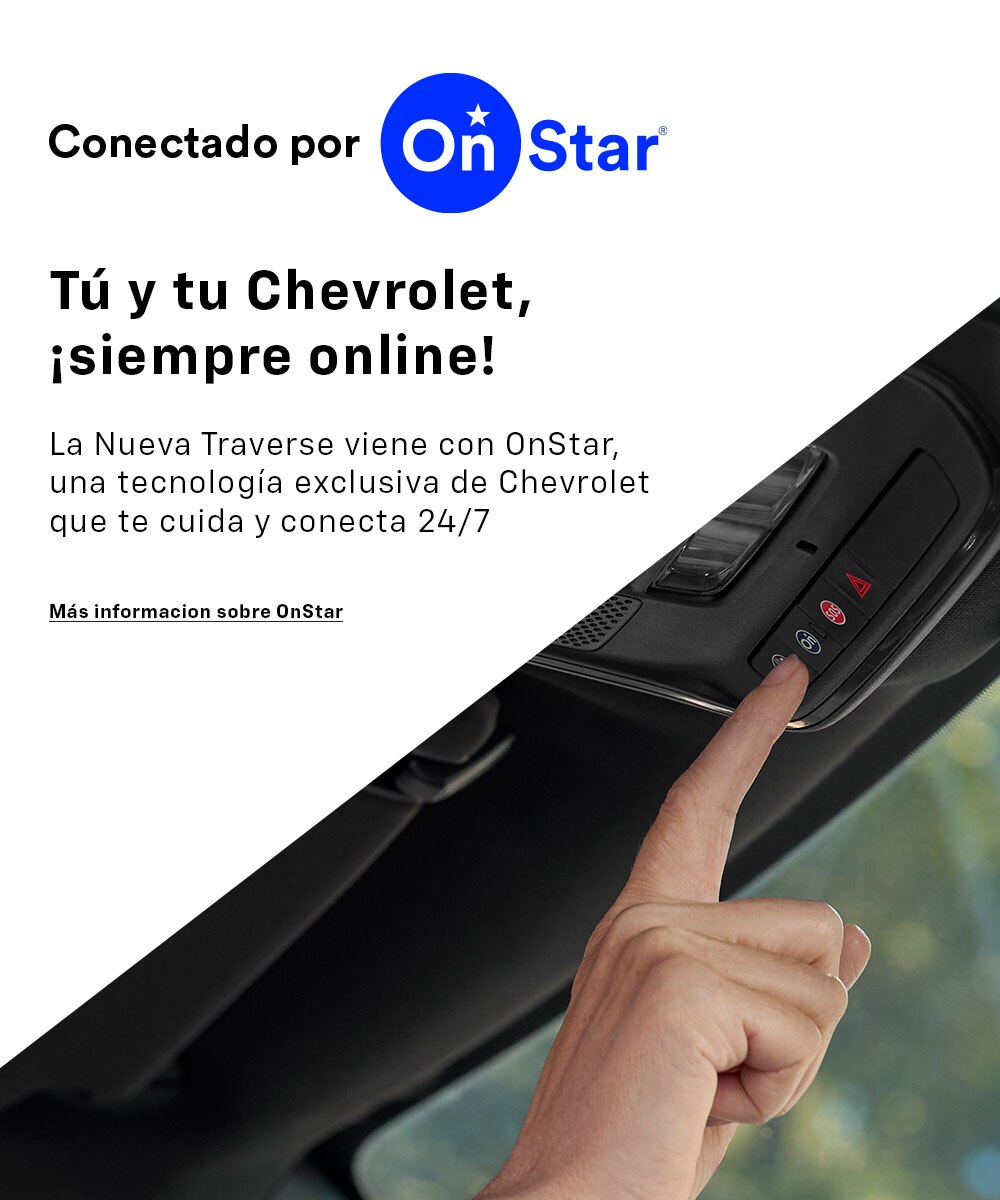OnStar y tu Chevrolet siempre online para mayor seguridad y asistencia.